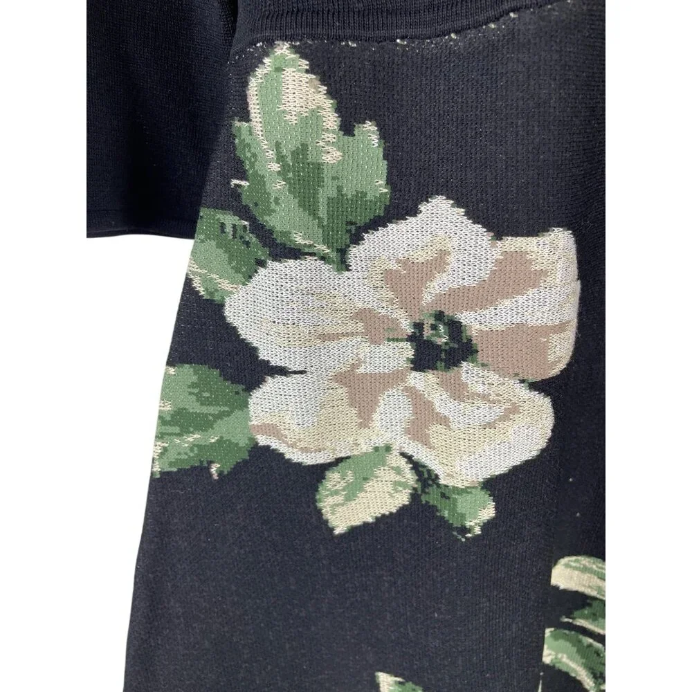 Julia Jordan Floral Sweater Dress Midi Women's Large Fit & Flare A-Line NWT - Picture 4 of 10